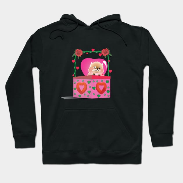 Puppy Pomeranian Valentine Hoodie by Kanom-Tom